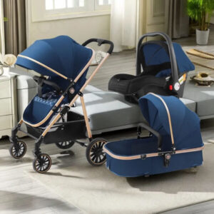 Portable Reversible Toddler Folding 3 in 1 Baby Stroller Blue