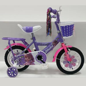 Size 12 Kids bike for girls with removable training wheels 2-5 years Purple