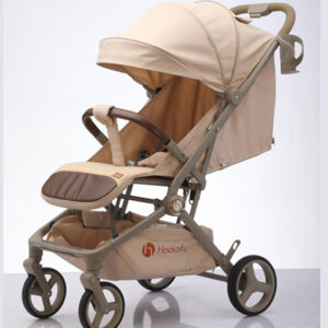 Foldable Compact Stroller, Convertible Stroller Luxury Baby Carriage Suit Toddler Infant Stroller, Khaki