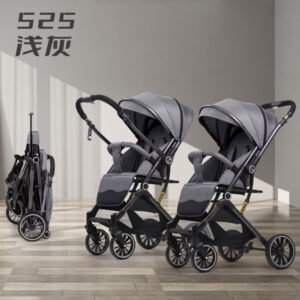 Reversible Pushchair Baby Stroller Eva Wheels Luxury Baby Carriage Stroller Grey